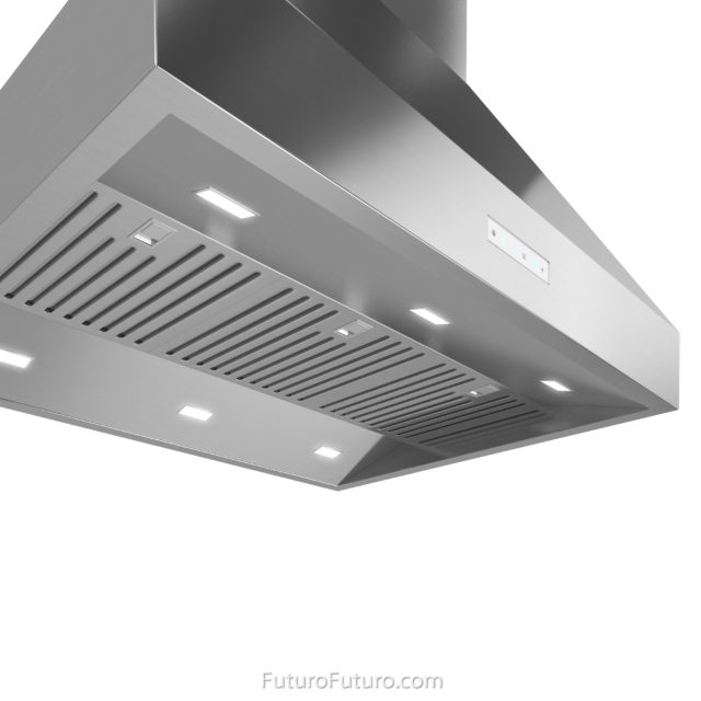 Stainless steel range hood | Dishwasher safe baffle filters kitchen fan