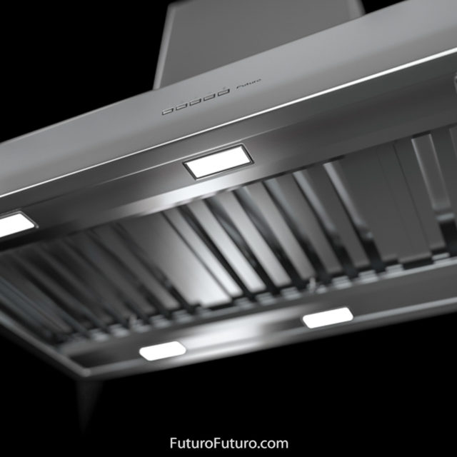 Mounted LED lights kitchen hood | Stainless steel hood