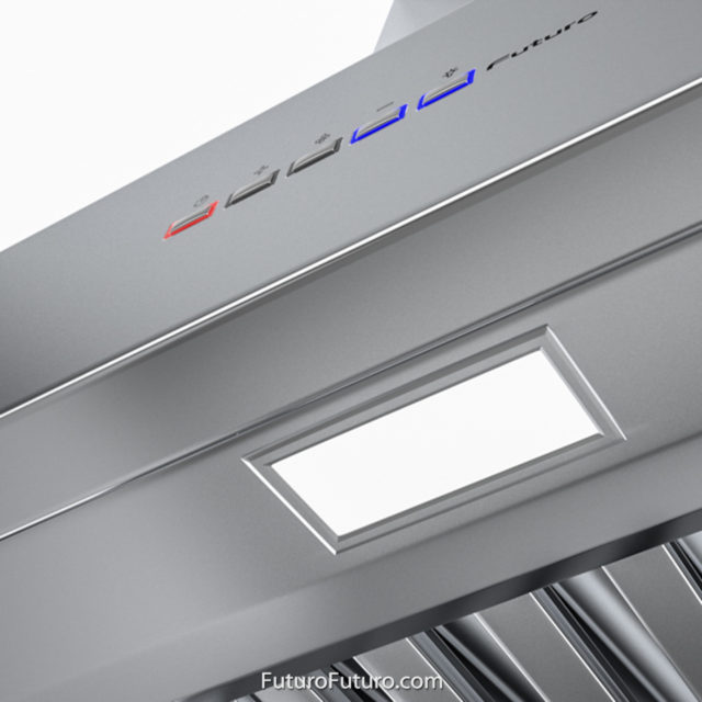 Illuminated electronic control panel kitchen fan | Stainless steel hood