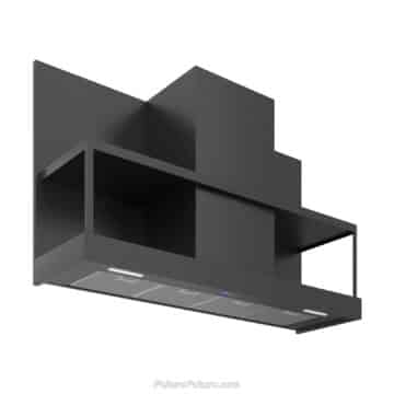Futuro Futuro's 48-inch black range hood, a perfect blend of style and efficiency.