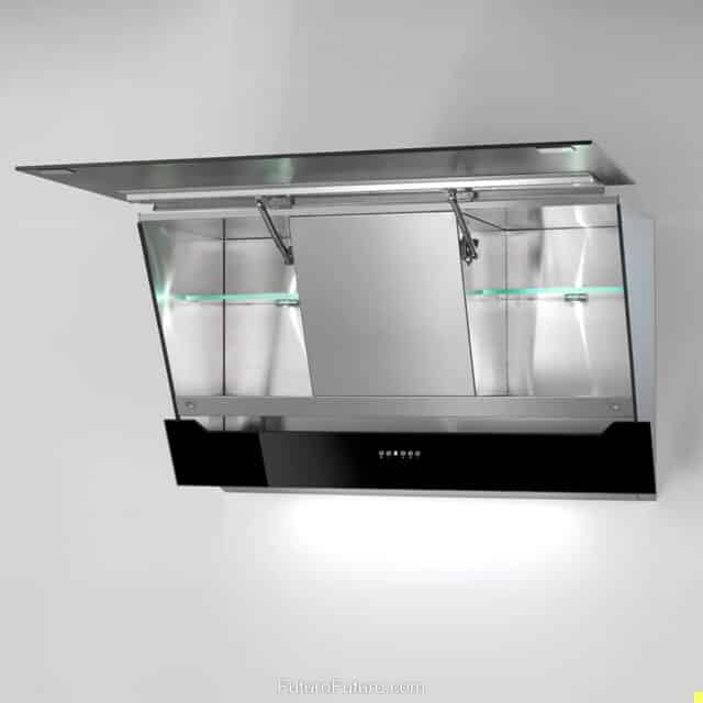 Experience superior ventilation with Futuro Futuro's 36-inch Lorenzo Black kitchen hood vent.