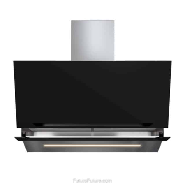 Enhance your kitchen with the 36-inch Lorenzo Black glass range hood from Futuro Futuro.