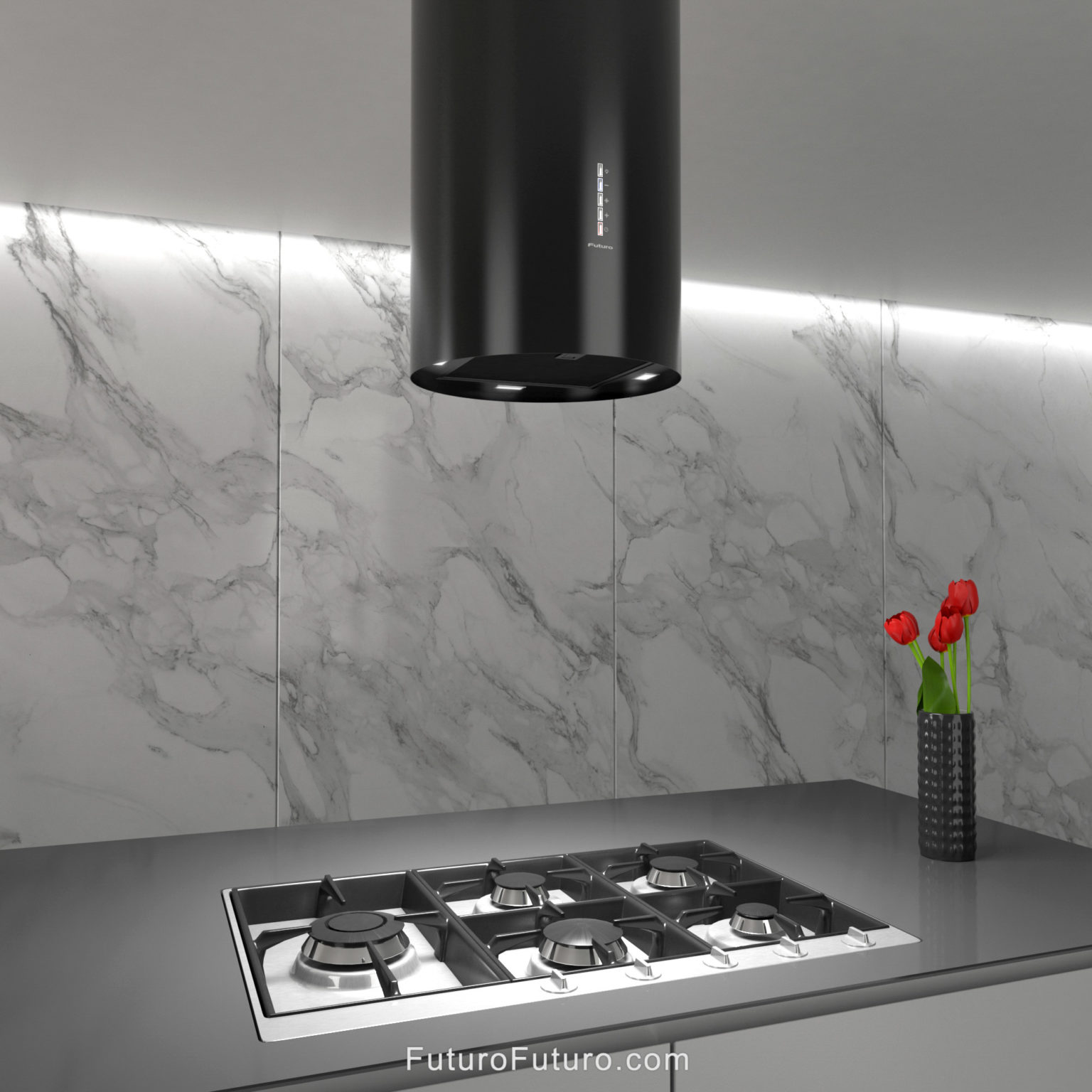 Futuro Futuro 14″ Jupiter Black Island Range Hood