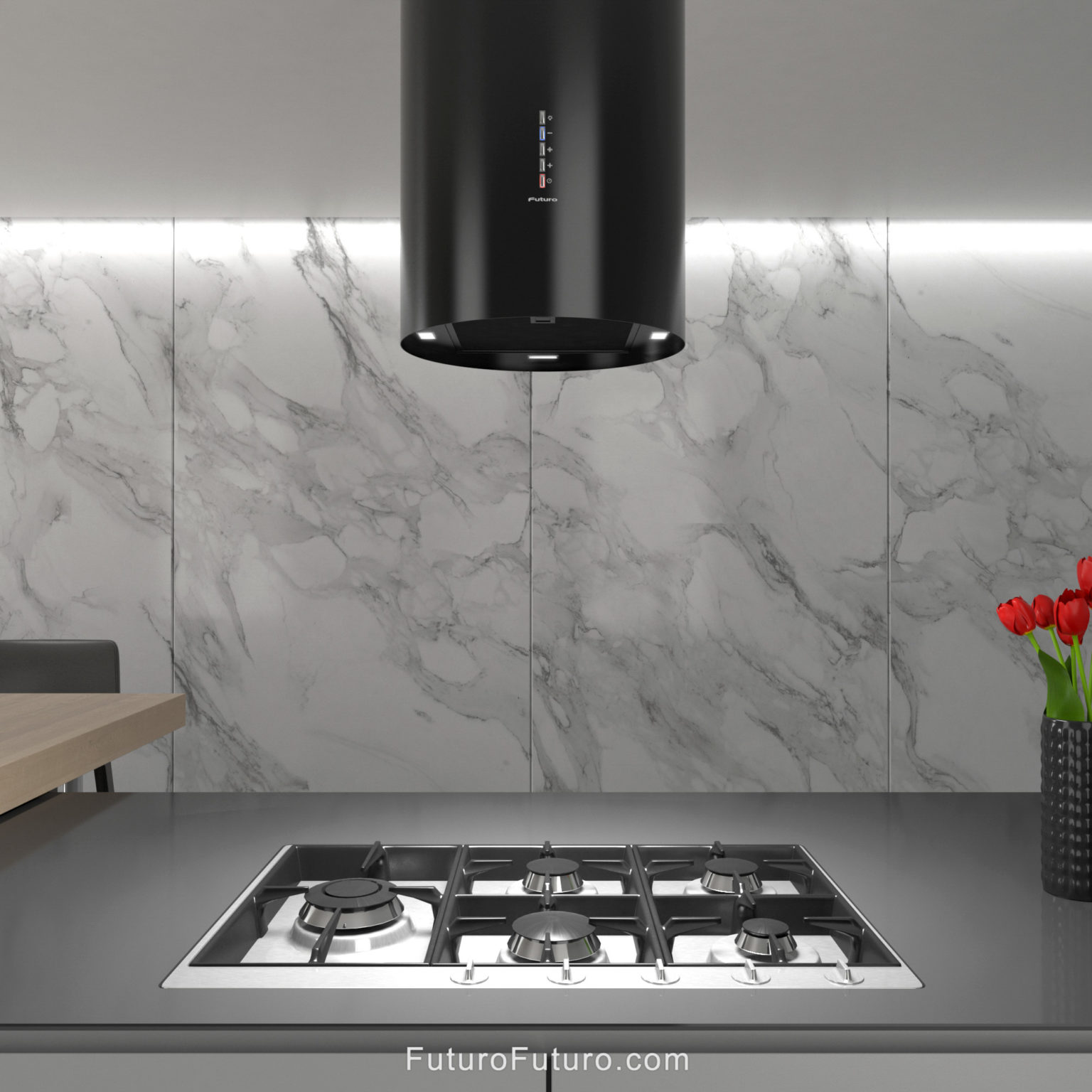 Futuro Futuro 14″ Jupiter Black Island Range Hood