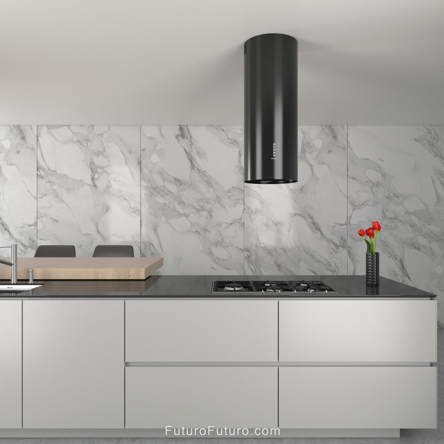 Futuro Futuro 14″ Jupiter Black Island Range Hood