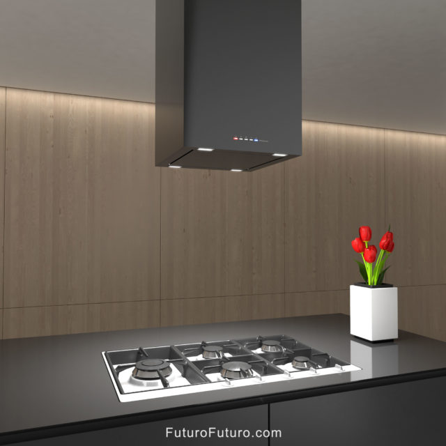 Painted steel black range hood | Italian kitchen fan