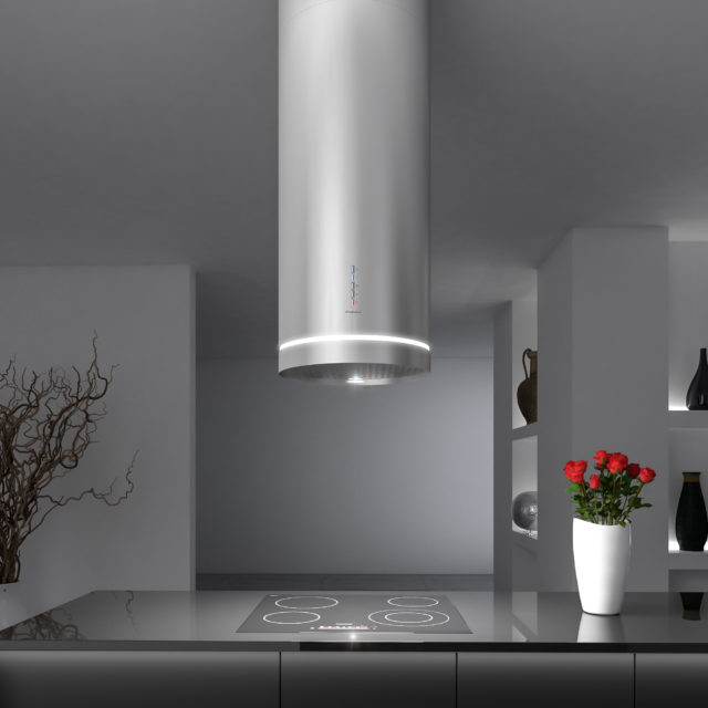 Contemporary ceiling mount range hood | modern kitchen range hood