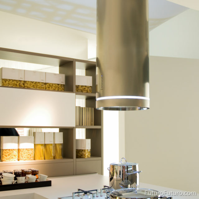 Designer kitchen cabinets recirculating range hood | Ceiling mount ductless range hood