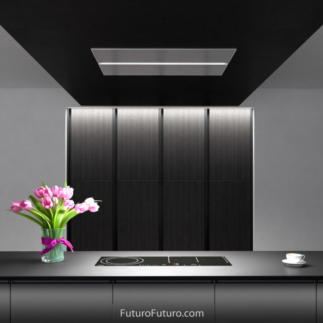 Black kitchen cabinets stove hood | Premium kitchen range hood