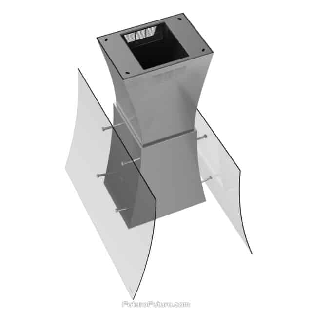 Curved Glass Island Range Hood - Modern Design