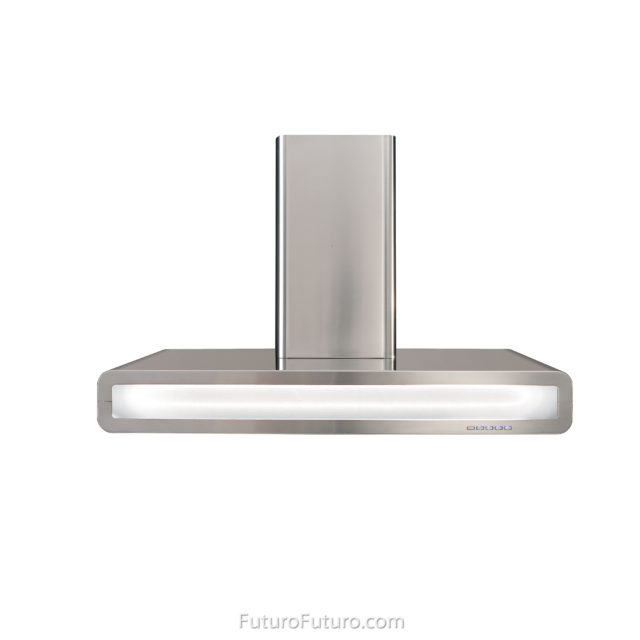 White glass front panel kitchen exhaust fan | Italian kitchen hood