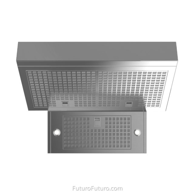 Modern kitchen fan | Stainless steel range hood filter