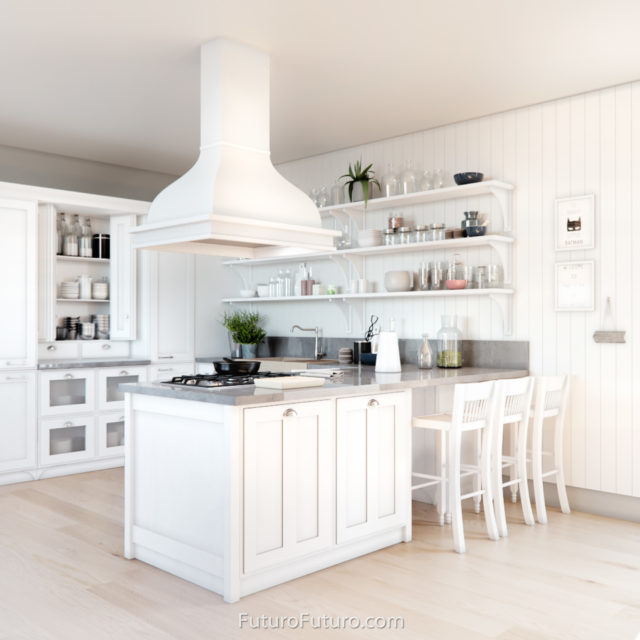 White kitchen cabinets custom range hoods | 36 inch island range hood