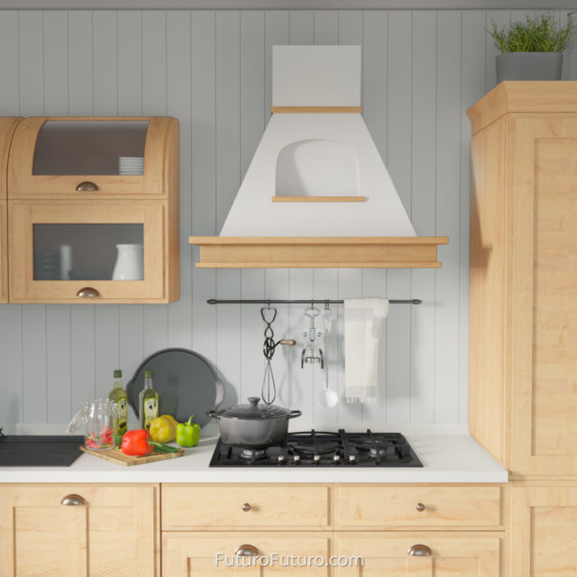 white kitchen cabinets stove hood | quartz countertops kitchen fan | ducted range hood