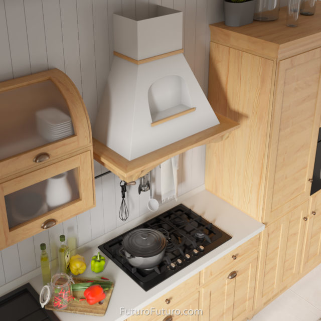 Traditional kitchen ventless range hood | classic kitchen cabinets