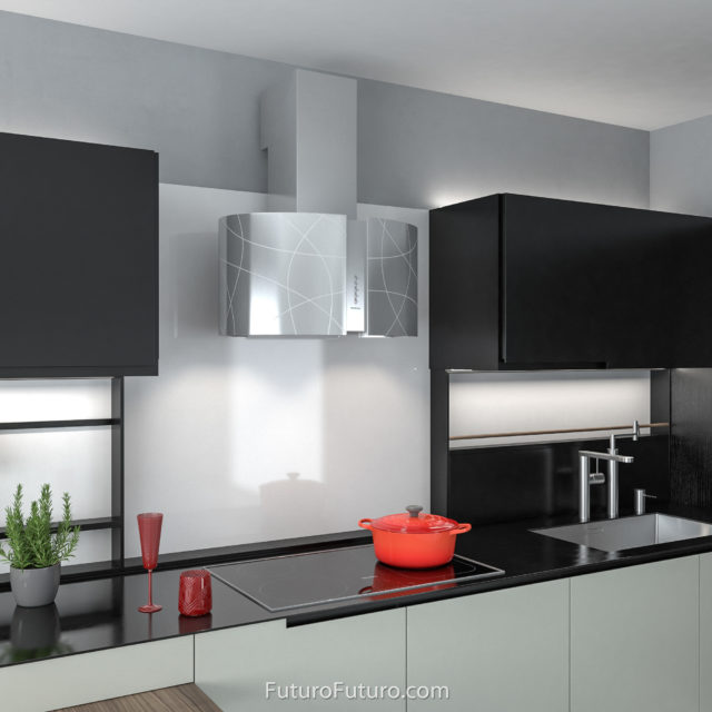 Modern kitchen cabinets stove hood | made in Italy ultra-quiet range hood