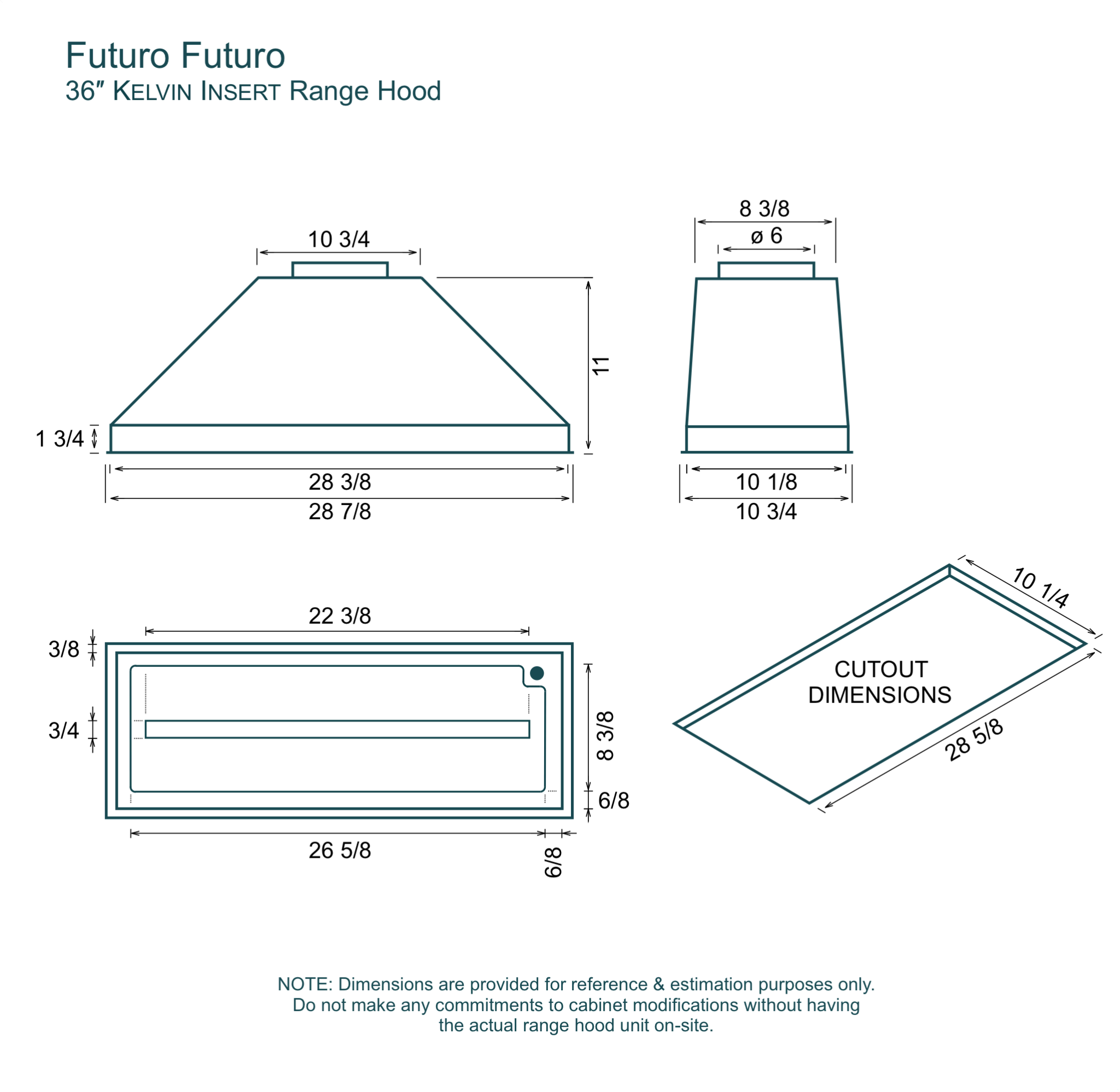 30″ Kelvin Black Insert Range Hood 17 Dimensions foe 30 Kelvin Insert