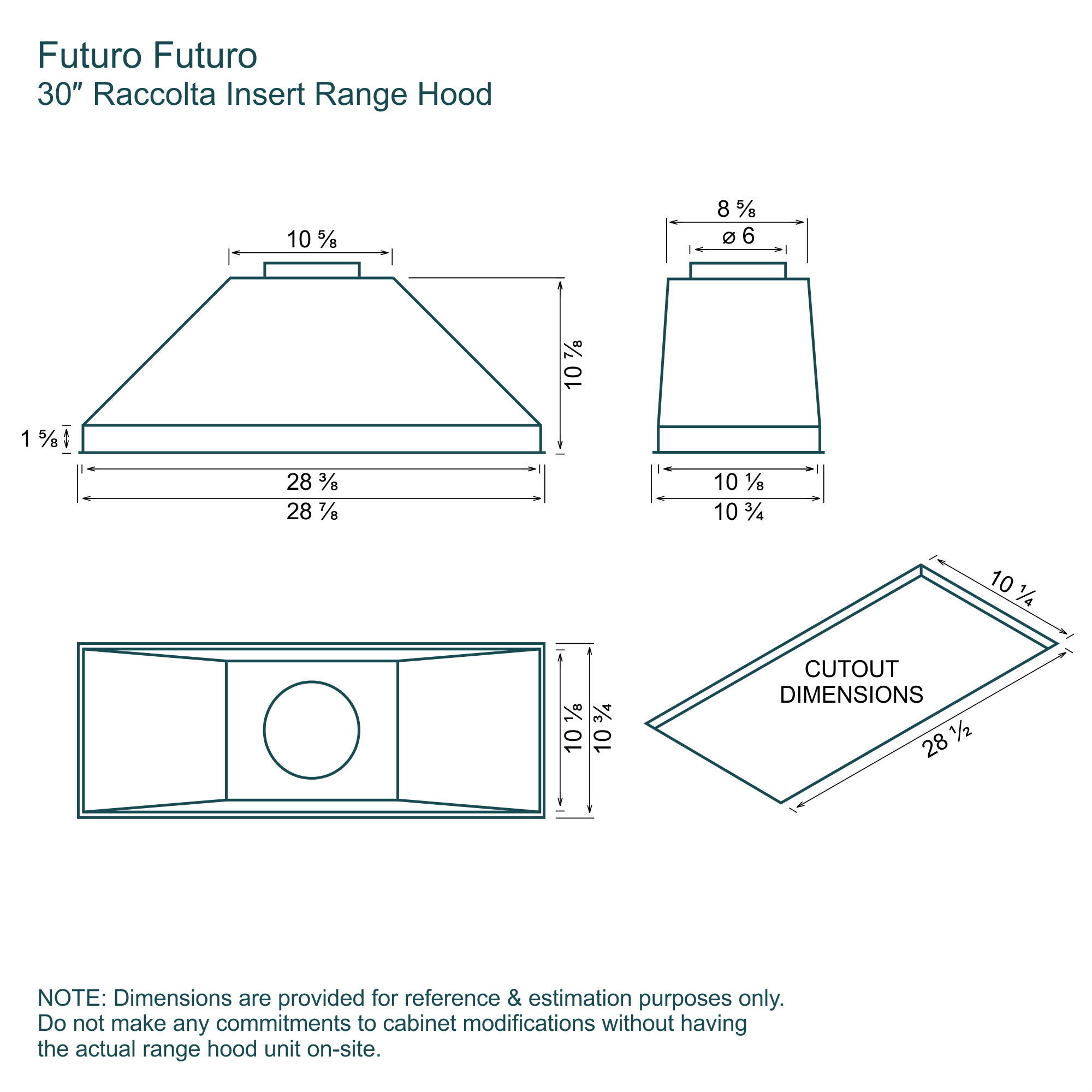 30″ Raccolta Insert Range Hood 19 Dimensions 30 inch Raccolta Wall range hood