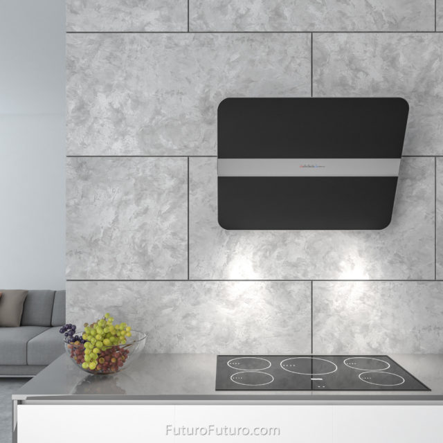 Luxury kitchen exhaust fan | Black and white kitchen wall mount range hood