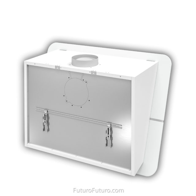 White glass wall mount range hood | Modern ducted range hood
