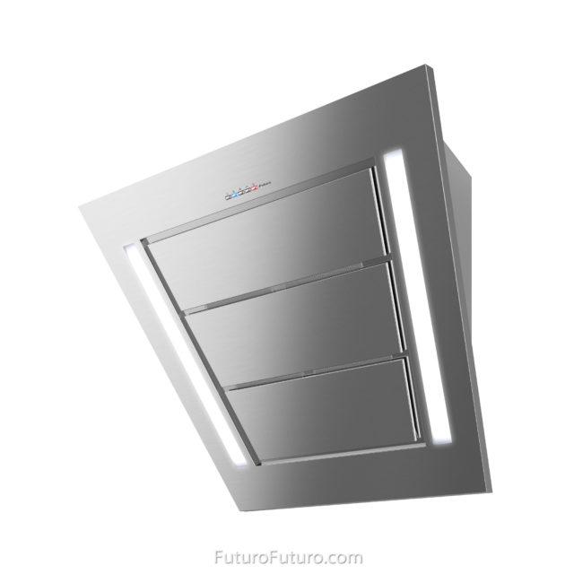 Designer stainless steel range hood | Illuminated kitchen fan
