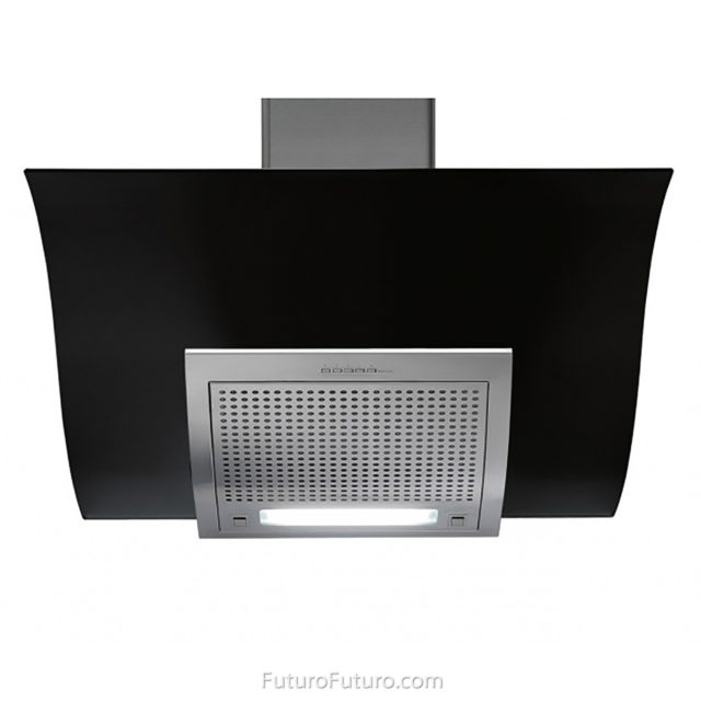 Designer filter vent hood | Black tempered glass kitchen range hood
