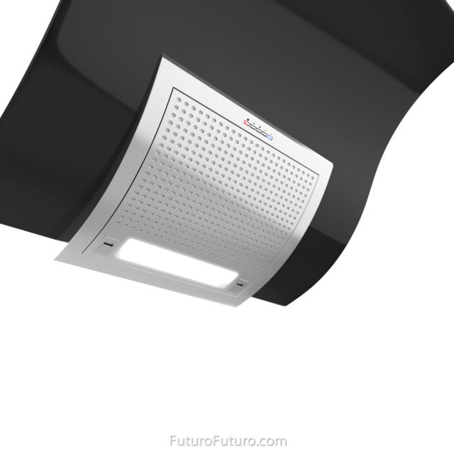 Black glass kitchen exhaust fan | Black kitchen exhaust hood