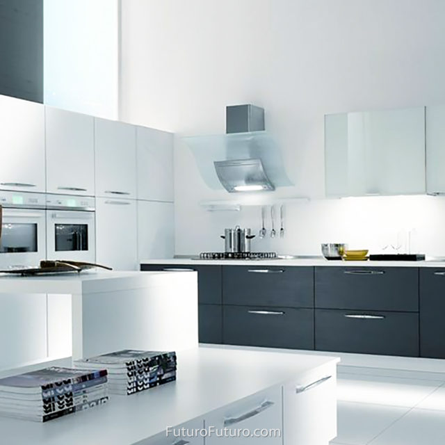 White kitchen cabinets oven hood | Luxury kitchen range hood
