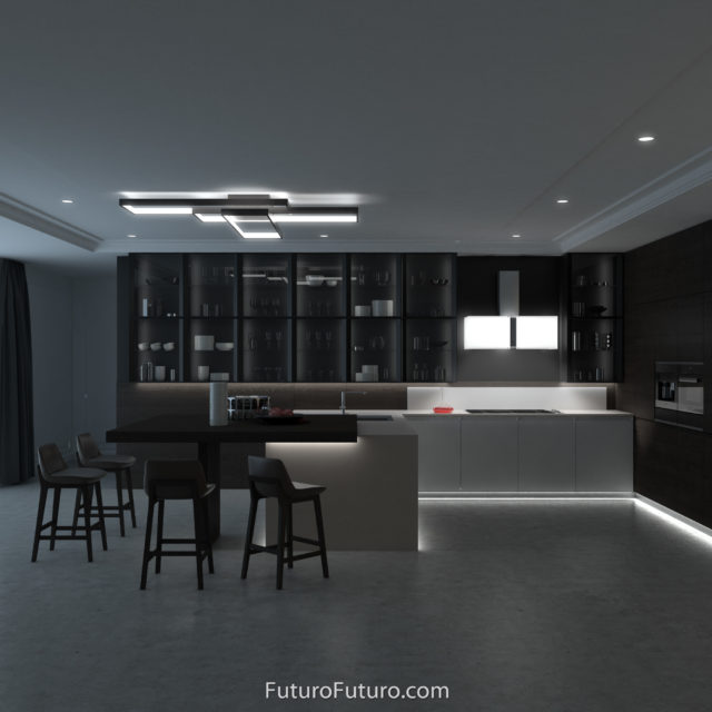 LED illuminated kitchen hood vent | Modern kitchen fan