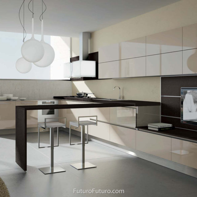 Futuristic design kitchen range hood | White glass kitchen hood vent