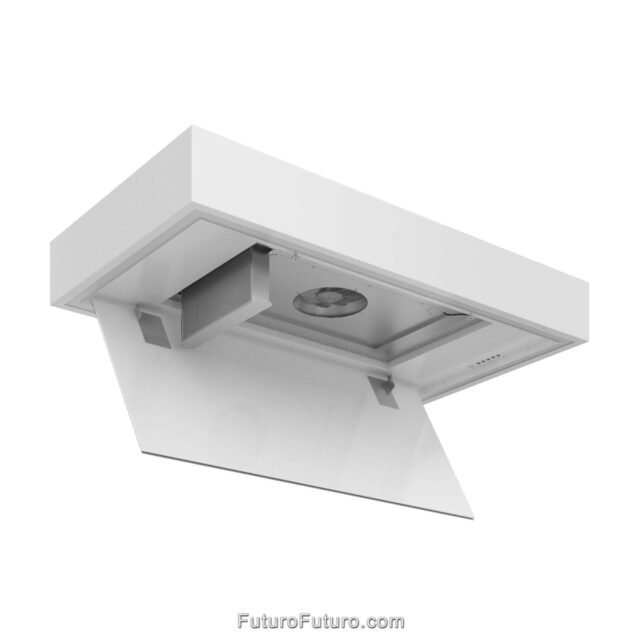 Futuro Futuro White Ceiling Range Hood | Modern Italian vent hood | Recirculating Ceiling Hood