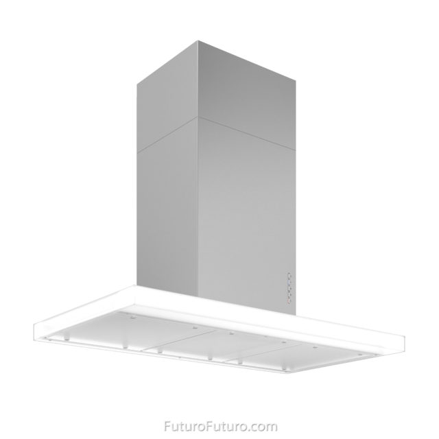 White glass kitchen hood | Stylistically unique wall mount range hood