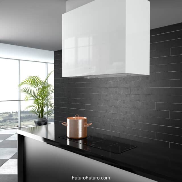 Futuro Futuro 36-inch Lombardy White Kitchen Hood for island installations