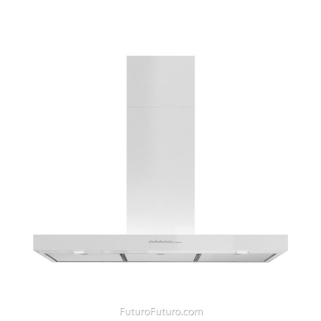 White glass kitchen hood | Modern wall mount range hood