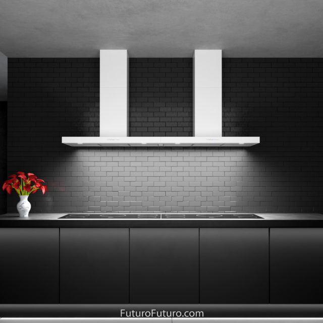 New White Range Hood Model "Minimal White" Futuro Futuro Range Hoods