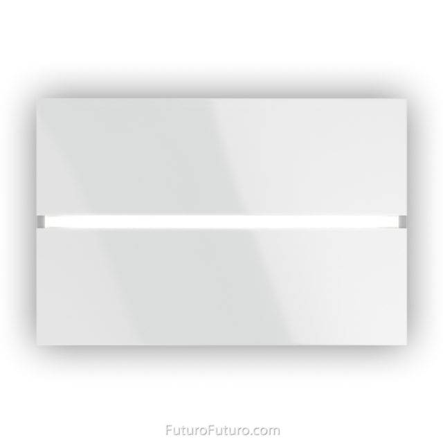 White glass illuminated kitchen fan | Powerful recirculating range hood