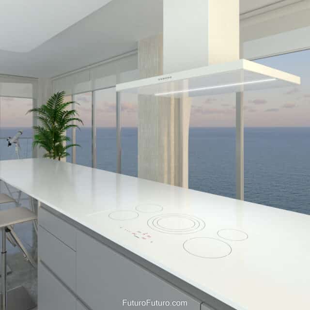 Viale White 36-inch Island Range Hood from Futuro Futuro: a touch of sophistication