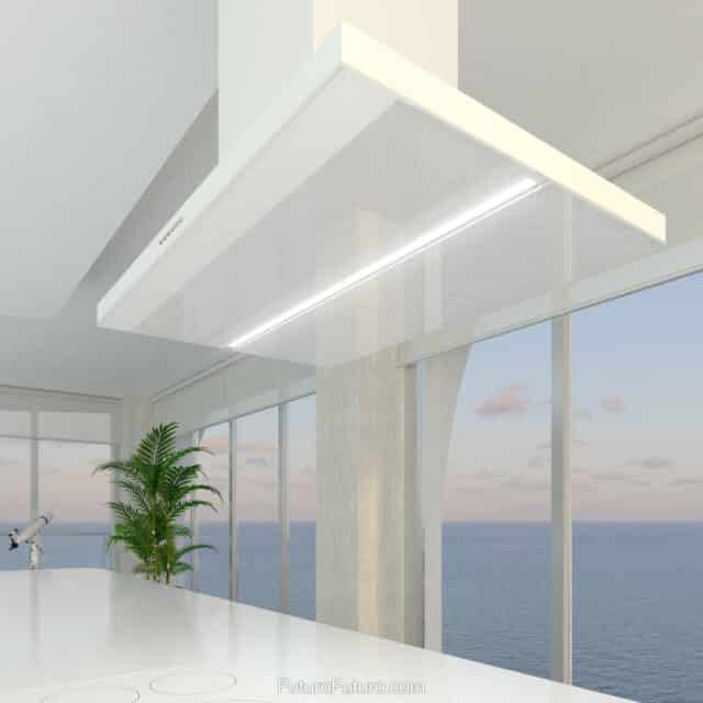 Futuro Futuro Viale White 36-inch Island Range Hood, designed for modern living