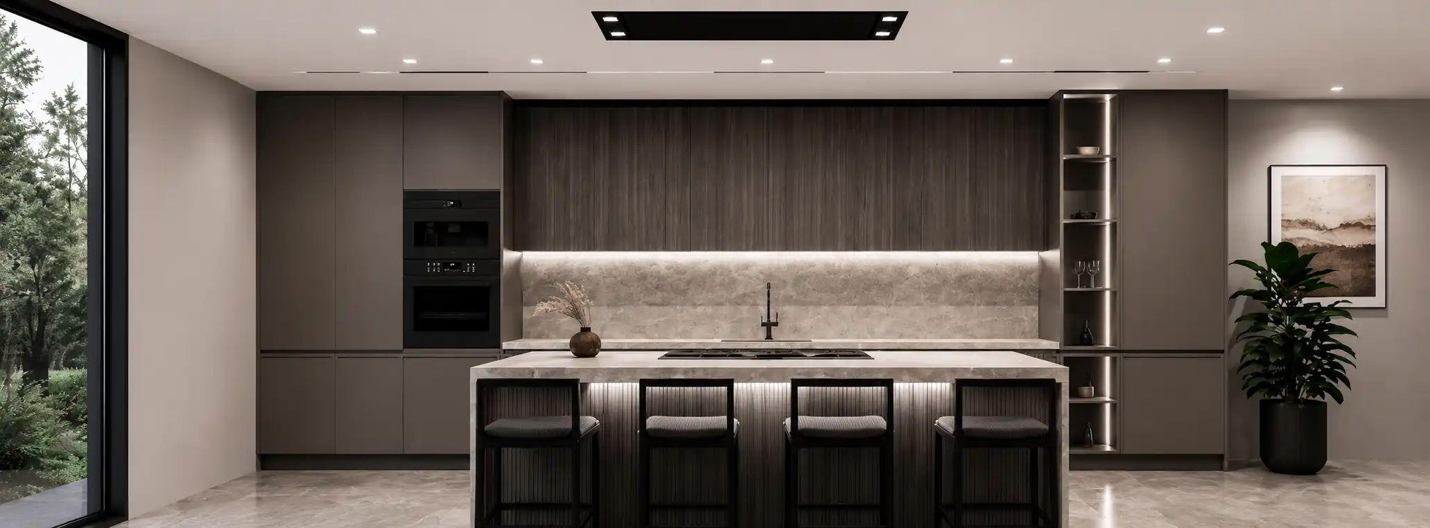 Which Ceiling-Mounted Range Hood Looks the Most Modern? 1 Ceiling-Mounted Range Hood Looks Most Modern
