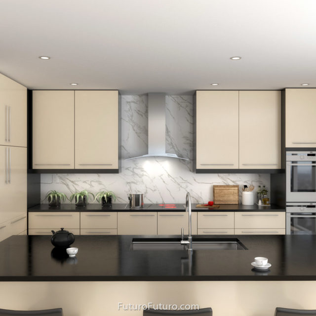 kitchen cabinets wall mount range hood | granite countertops stove hood | luxury kitchen vent hood