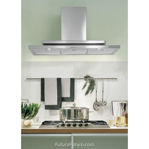 Modern stainless steel kitchen hood | Contemporary kitchen wall mount range hood