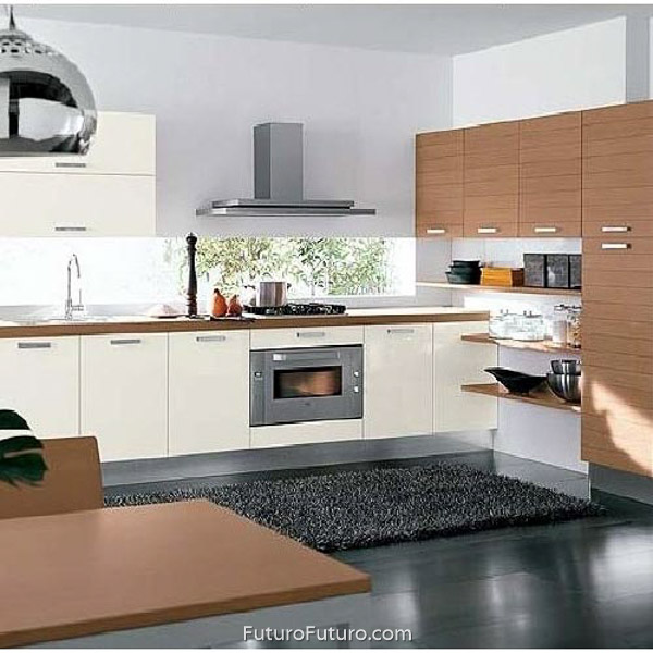 Stylish kitchen wall mount range hood | Modern kitchen stove hood